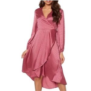 Samsoe Elegant Pink Wrap Dress szL